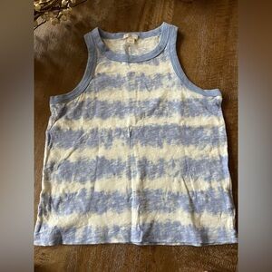 Crewcuts Blue and Cream Tie-Dye Tank Top